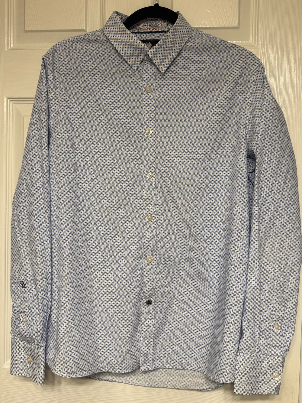 English Laundry Light Blue Geometric Print Dress Shirt